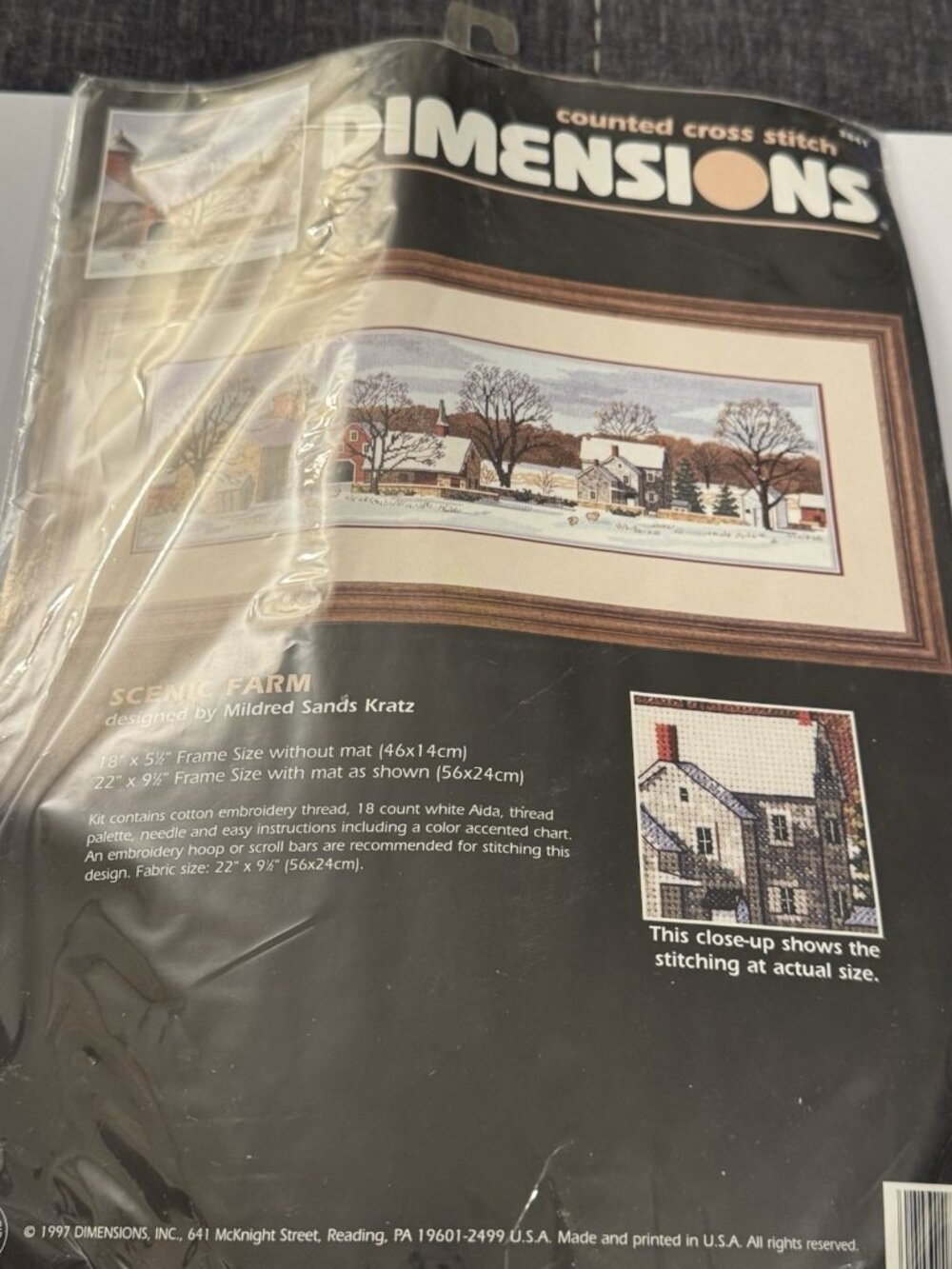 Dimensions VTG Counted Cross Stitch Kit “Scenic Farm” #3841 New A33